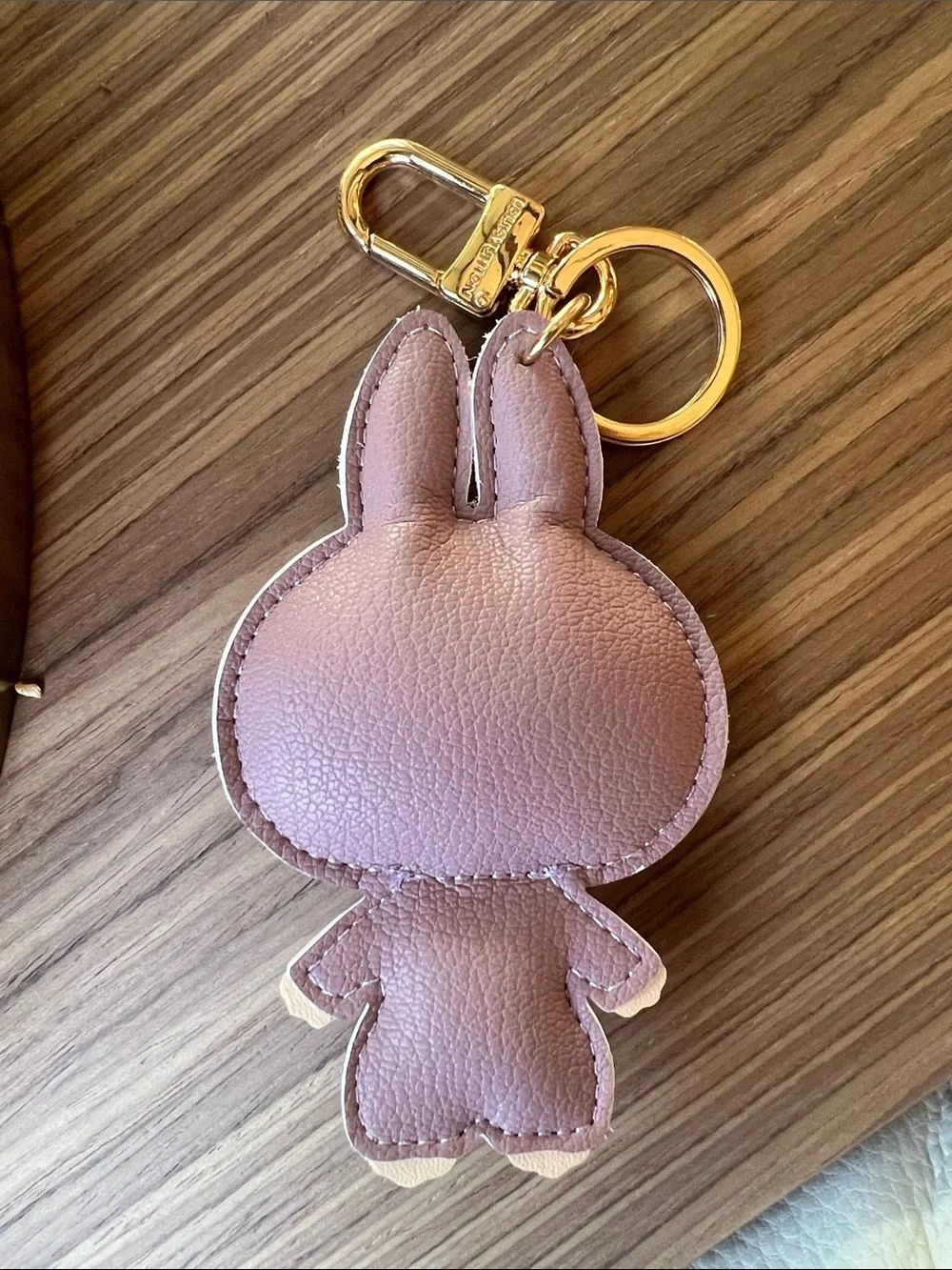 Louis Vuitton Mauve Bunny Character Bag Charm with Gold Hardware